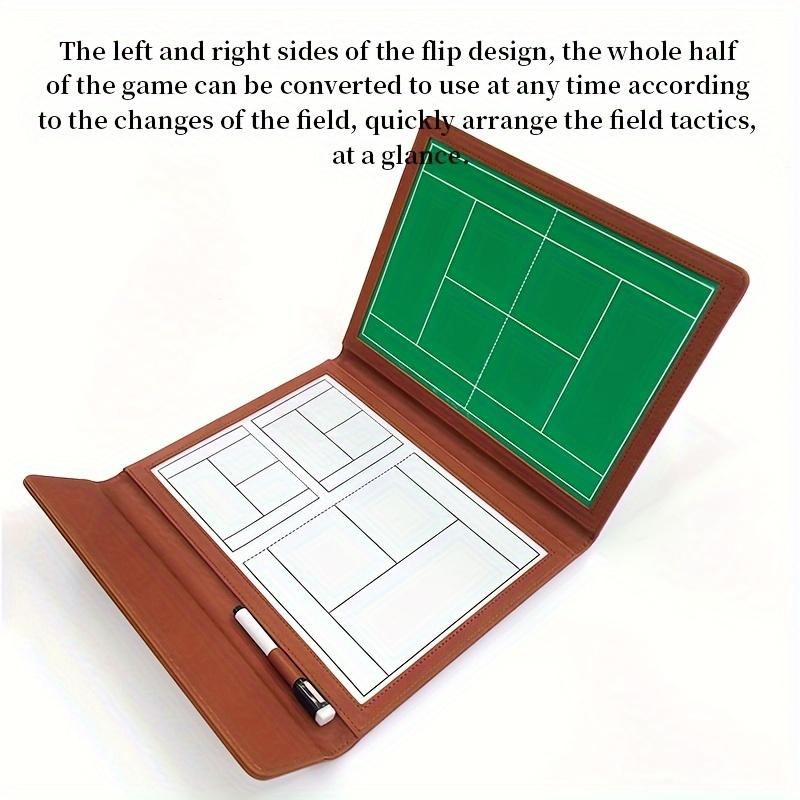 Tennis Coach Board Clipboard Tactical Coach Marker Board with Full & Half Court Tennis Dry Erase Marker Board Coaching Board