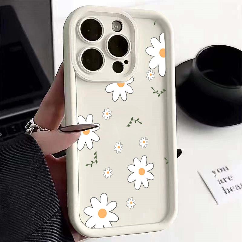Case Cover For Realme 16 15 Pro 14 13 12 11 Plus 5G 15T C75 C71 C53 C55 GT6 GT3 Silicone Phone Casing Daisy Flowers Soft