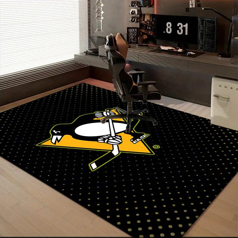 Pittsburgh Penguins Hockey Team Floor Mat for Living Room, Game Rooms, Office, Bedroom, Office Floor Mat Playful Design, Christmas Fan Gifts