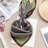 Round Ring Print Square Scarf Luxury Soft Satin Thin Breathable Neck Scarf Elegant Style Sunscreen Bandana For Women