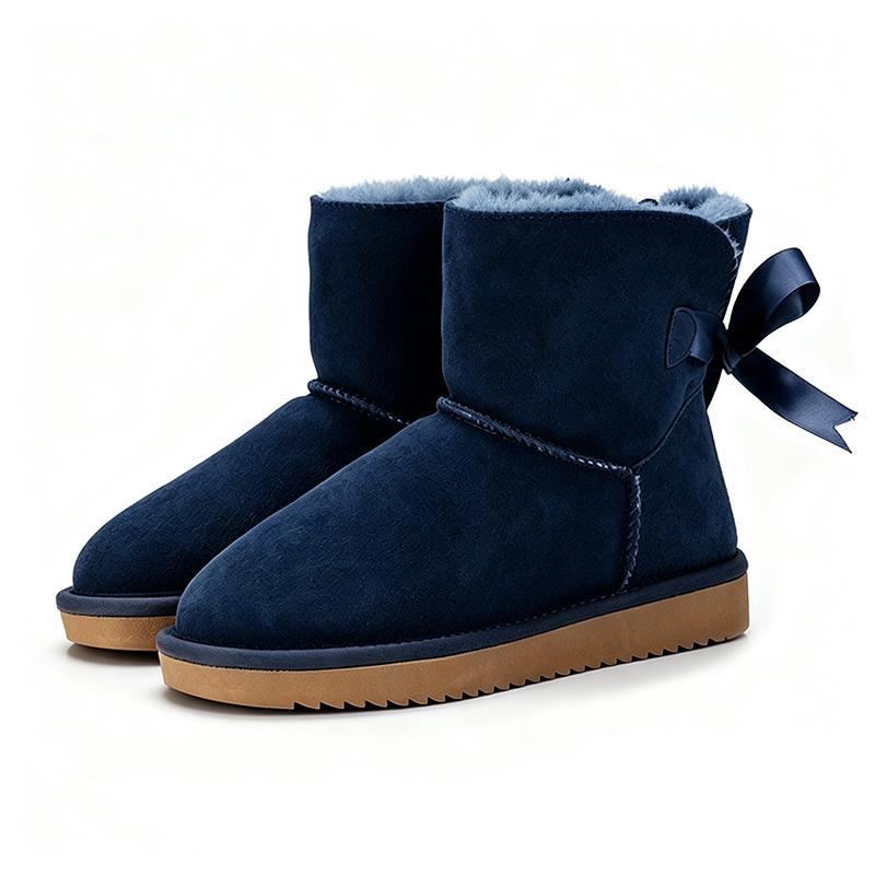Neue Mode Damen Warme Schneestiefel Winterstiefel 100% Echtes Rindsleder Damen Stiefel Knöchelschuhe Größe 35-44