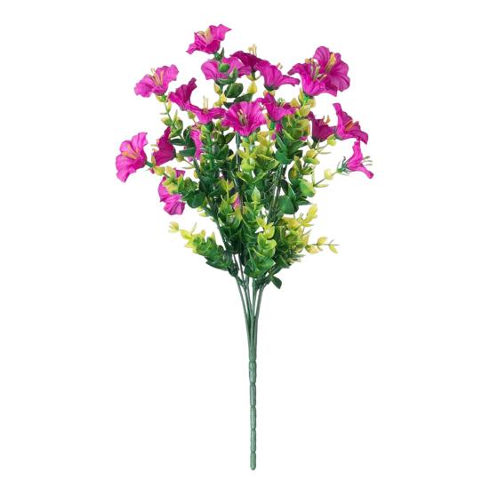 

Искусственная ипомея с листьями эвкалипта, устойчивая к ультрафиолетовому излучению, реалистичная искусственная шелковая цветочная композиция для свадебной вечеринки, внутреннего и наружного использования, украшение из искусственного цветка