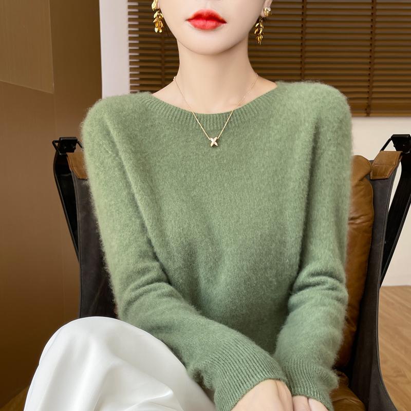Women's Cashmere Sweater Qinghe Cashmere 30% Cashmere 70% Wool Autumn and Winter Pullover Warm and Fashionable