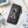 Cool Alien Print Long Wallet Fashion Casual Card Holder Portable Practical Daily Purse