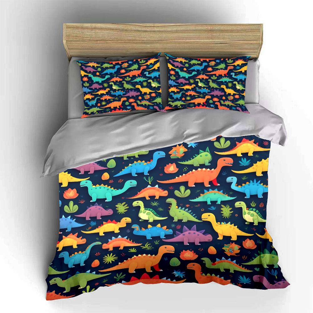 Playful dinosaurs frolic joyfully. Bedding sets Duvet covers Pillowcases(1* Duvet Cover 2* Pillowcases without duvet insert)