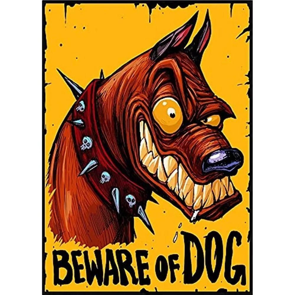 Animal Family Warning Poster On the Wall, Metal Plaque