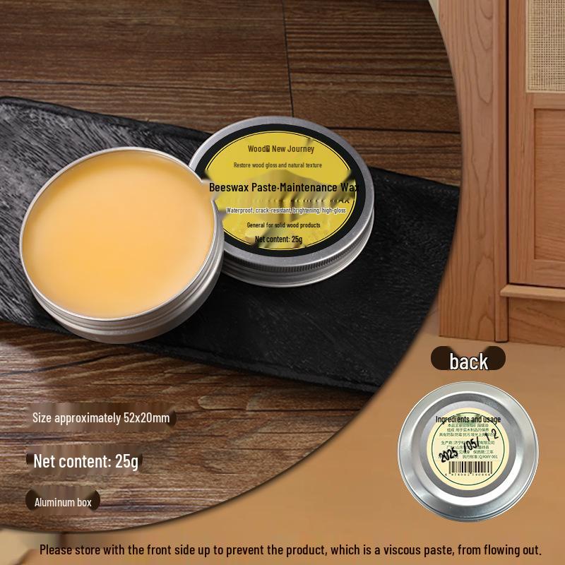 25g Beeswax Paste for Wood Furniture and Floor Maintenance - Polishes and Cares for Solid Woods like Rosewood and Wenge.