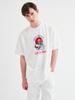 CODE I'M Crazy Surfing Artwork Print Oversized Short Sleeve T-Shirt White