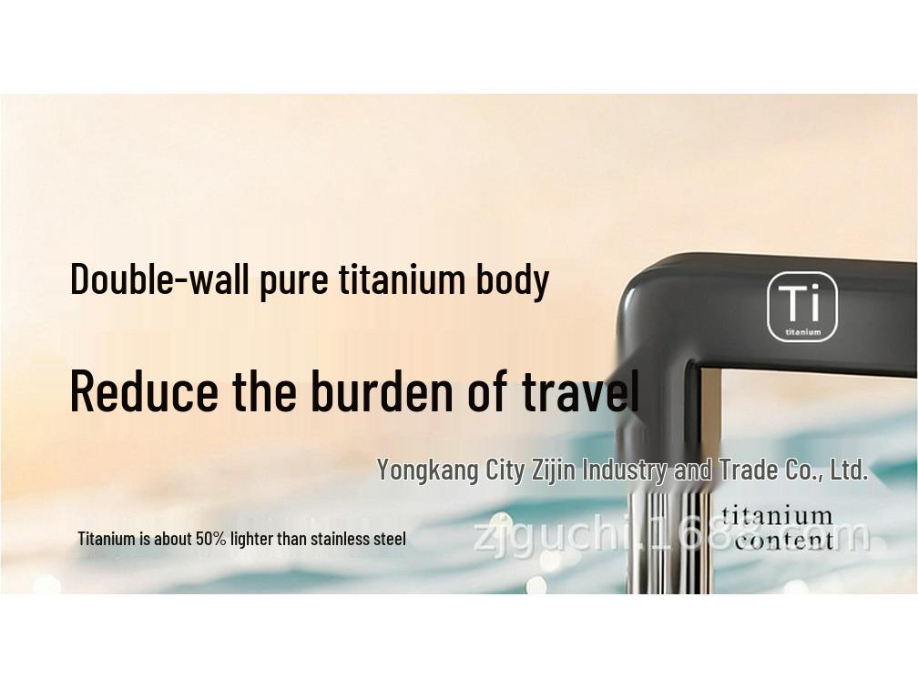 Custom Men's Premium Titanium Insulated Tea Cup with Gift Box - Light Luxury, Car-Friendly, Cold Preservation