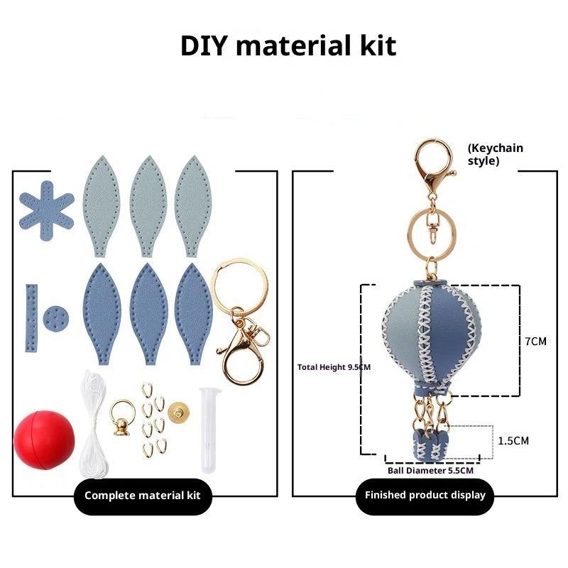 Phone Straps  Air Balloon Diy Keychain Leather Versatile Car Key Ring Handmade Ins Keychain Lanyard Bag Charms