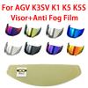 Visera Para AGV K1 K1S K5S K5 K3SV Viseira Capacete UV Protection Lentes Para Casco De Moto Visera Casco Moto Anti Fog Film
