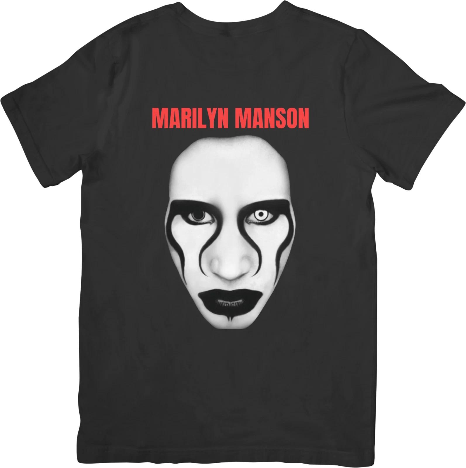

Marilyn Manson 1 Music Unisex Fit for Men & Women Quality Cotton T-Shirt Black 2XL
