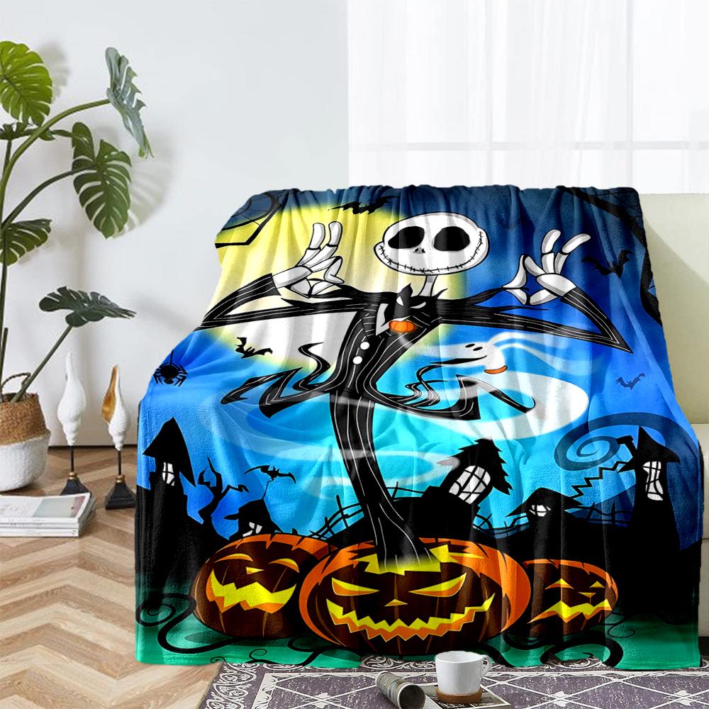The Nightmare Before Christmas Theme Printed Blanket - Perfect for Couch, Bed, Travel & Outdoor Use | Machine Washable, Cozy & Durable.