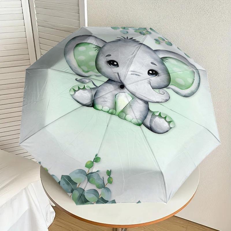 1PC Elephant Umbrella-8-Rib Reinforced, Automatic Open, Lightweight & Durable, Fashion Accessory for Outdoor, H0320