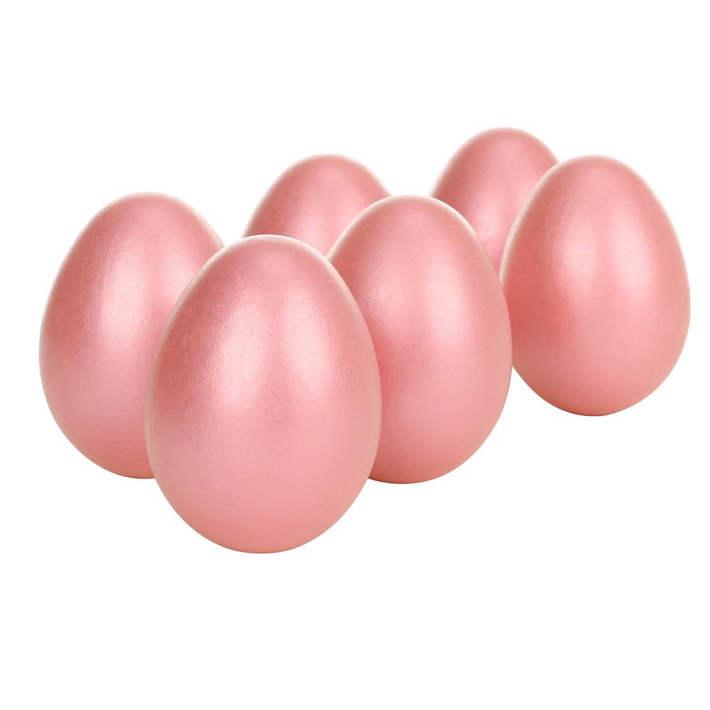 Simulation Easter Eggs Wooden Fake Eggs 2.3 Inch Solid Eggs 6pcs