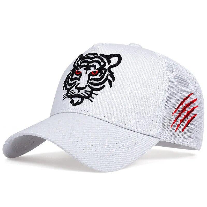 New Year Of The Tiger Natal Year Hat Men's Fashion High Top Tiger Head Embroidery Baseball Cap Trendy Brand Big Head Bib Cap