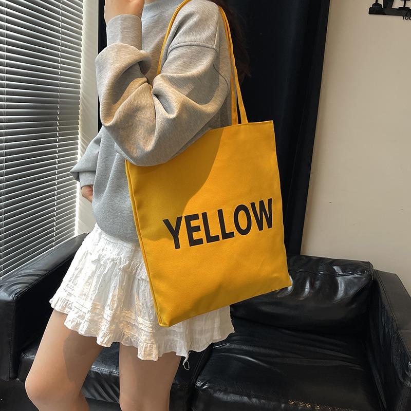 New Autumn Simple Literary Large-capacity Canvas Bag Female Students Commute To Class Portable Shoulder Bag