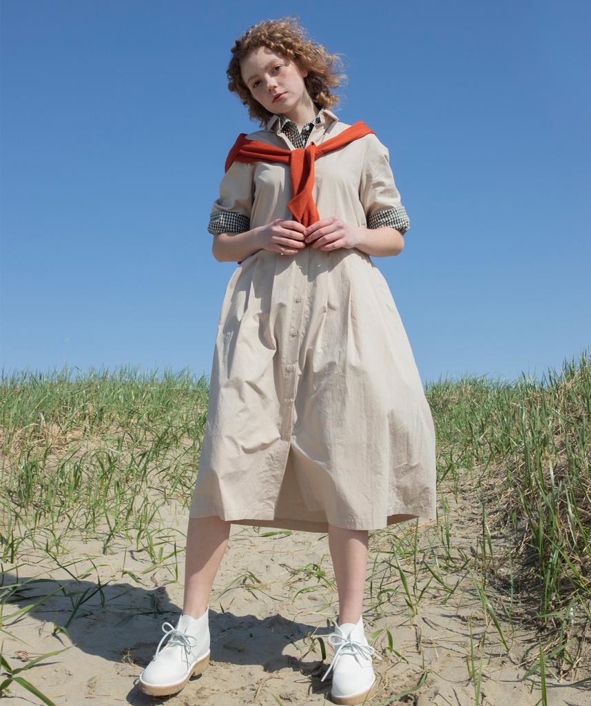 Beonadeumiljeu Turn Up Sleeve Dress - Beige