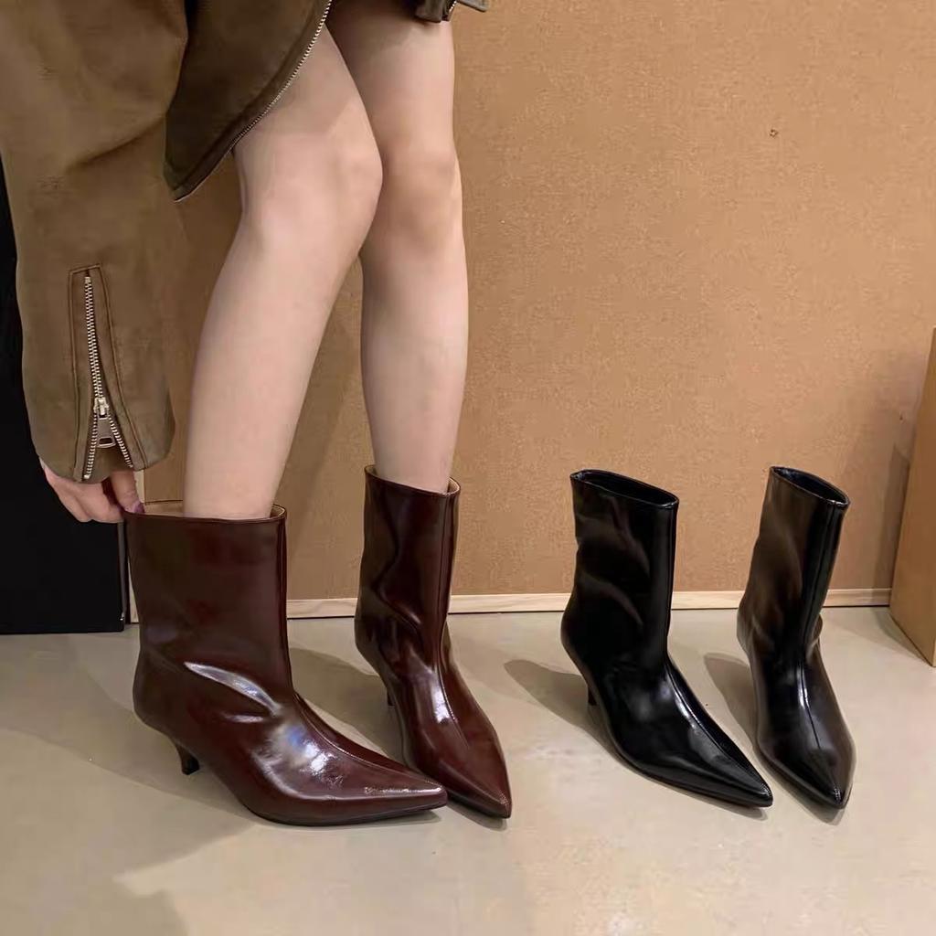 Pointed thin heel casual short boots women's 2025 autumn and winter new versatile temperament comfortable fashion boots thin boots high heel boots