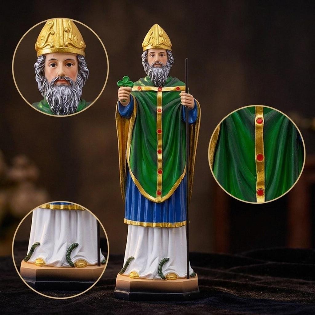 Figure Saint Statue Handmade Art Crafts Character Sculpture Resin Figurine for Table Bookcase Home