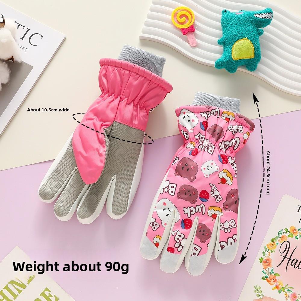 Plush Cycling Mittens Cute Bear Winter Gloves New Ski Gloves  for Outdoor Cycling Skiing