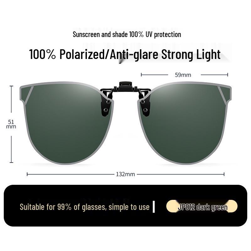 Occhiali da Sole Polarizzati Clip-On Ribaltabili da Uomo - Protezione UV per la Guida Giorno/Notte