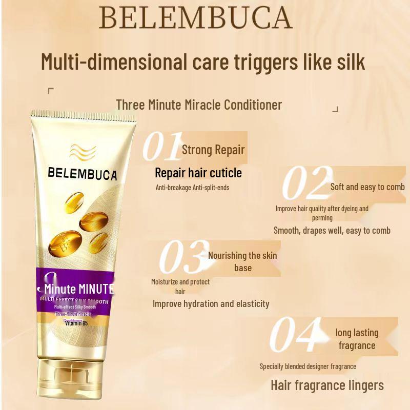 BELEMBUCA Three-Minute Miracle Hair Conditioner for Permed, Colored, & Damaged Hair - Hydrates & Moisturizes.