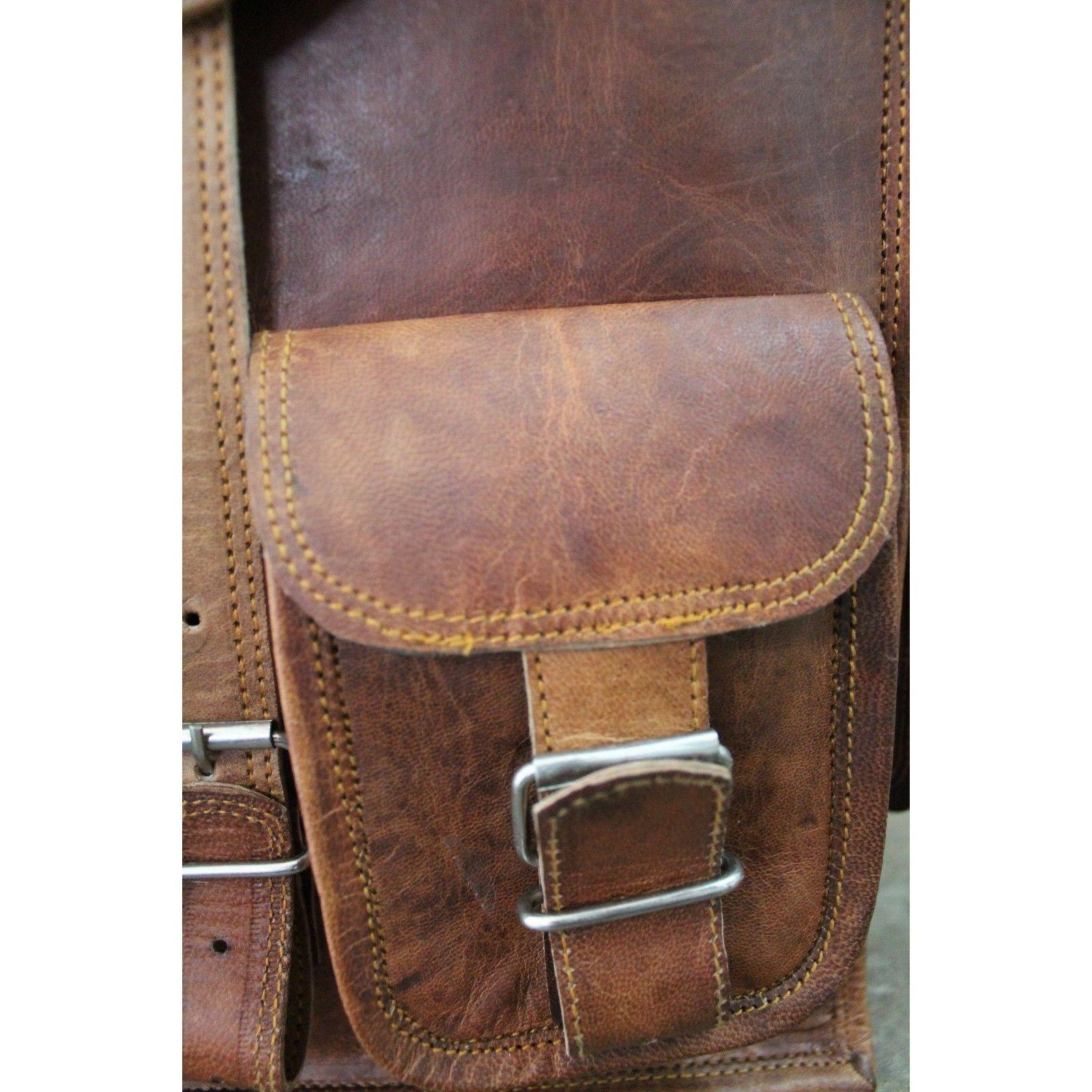 Натуральная коричневая винтажная мужская сумка-рюкзак из натуральной кожи — фото 4