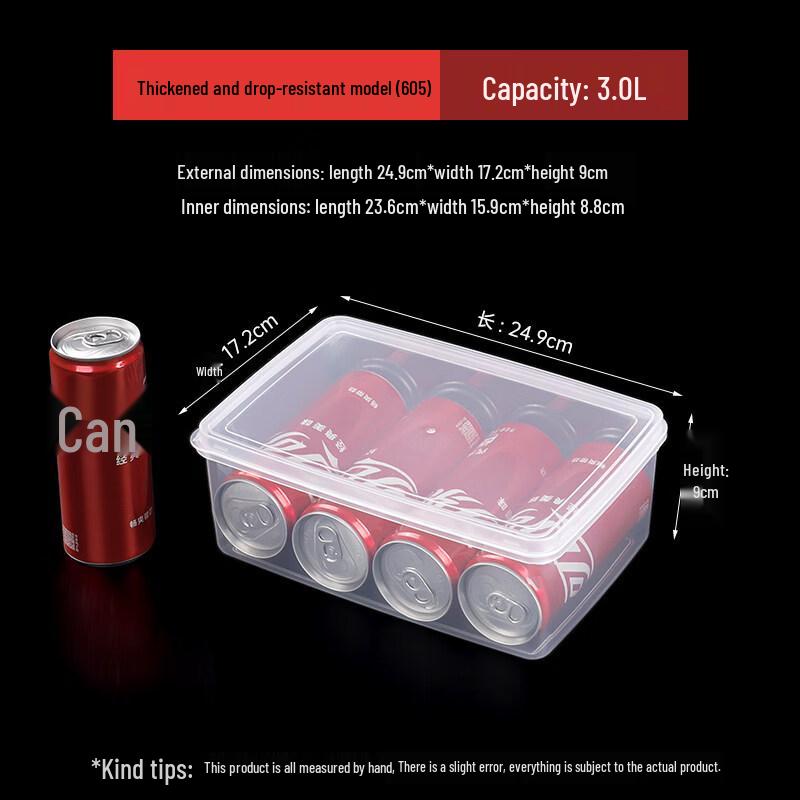 ZISIZ Rectangular Transparent Plastic Food Storage Container