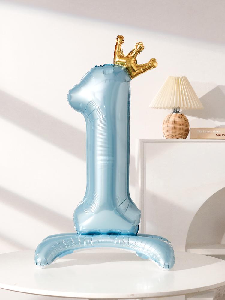 

42-inch Blue Crown Balloon for Baby Boy s 1st Birthday Photo Backdrop