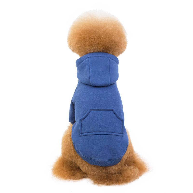 

Autumn and winter new pet clothes cotton fleece solid color dog sweater teddy pug dog sweater wholesale S синий