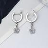 Light luxury fashion micro-inlaid zircon flower pendant earrings temperament retro design ear buckle high-end exquisite earrings