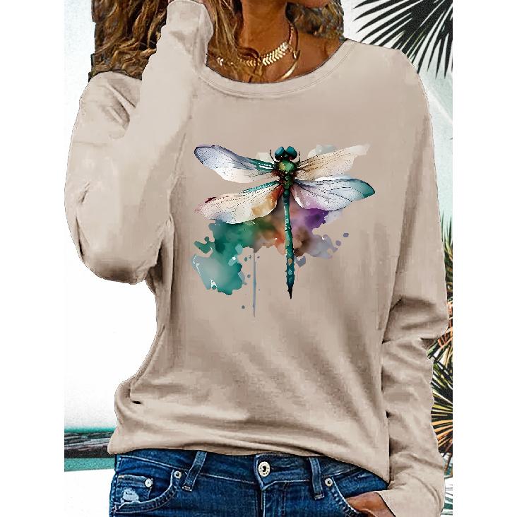 ITCIJ Letter-printed Long-sleeve for Autumn and Winter T Shirt