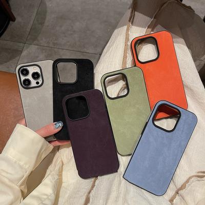 Luxus Matte Weiche Leder Handyhülle Für iPhone 15 14 13 12 11 Pro Max Linsenschutz Stoßfest Silikonhülle