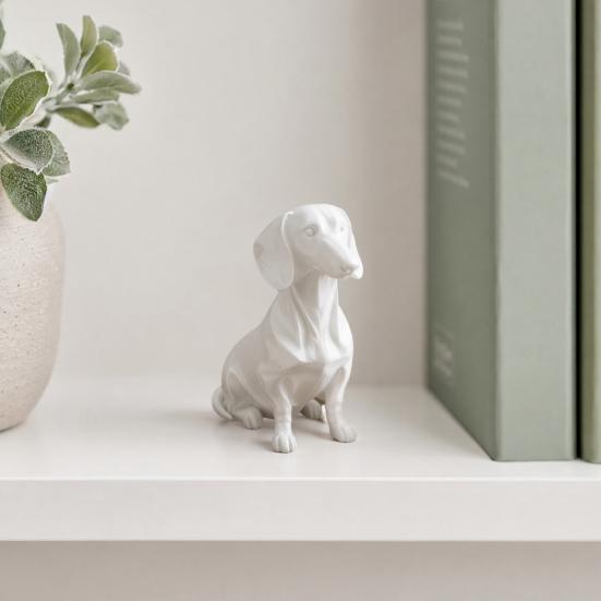 Dog Ornament, 3D Printed Movable Joint Dachshund Design Figure, Decorative Dog Sculpture for Home Office Decor Pet Lovers Collectors