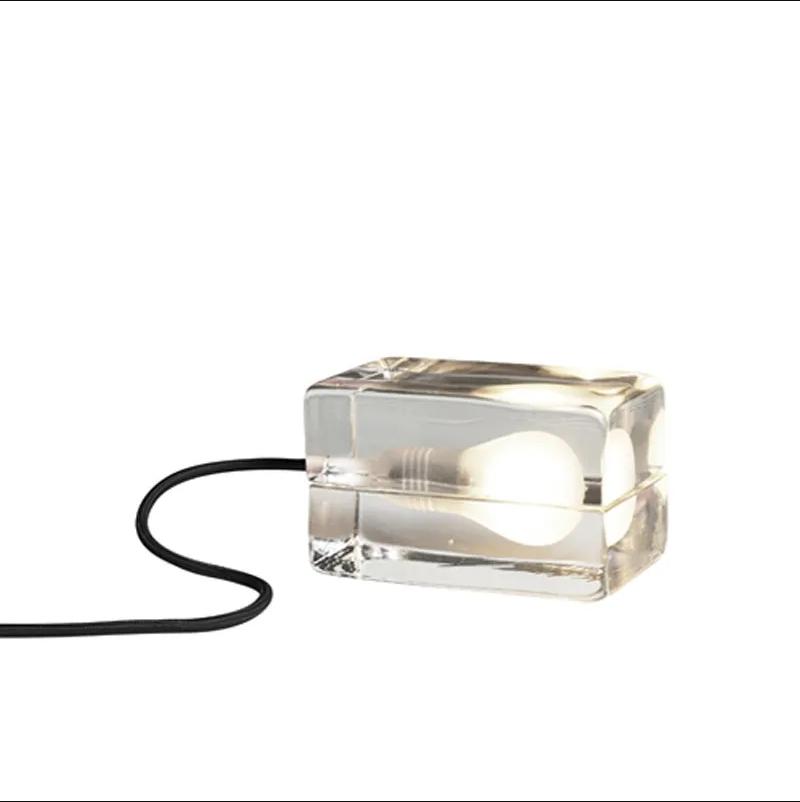 

Современная прозрачная стеклянная светодиодная настольная лампа Clear Ice Cube Настольная лампа Nordic Спальня Прикроватная настольная лампа Домашний декор Светильники