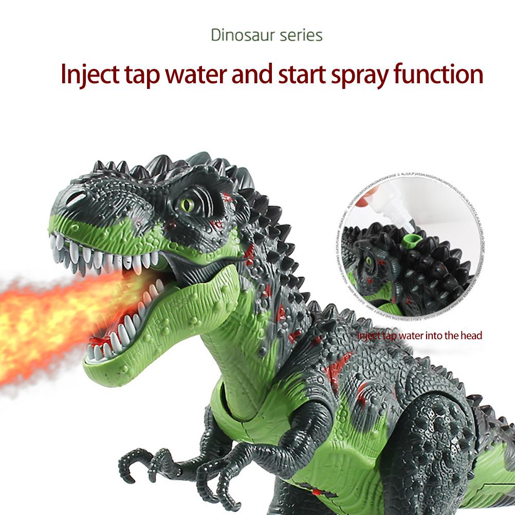 Electric Fire Spraying Dinosaur Toy with Roaring Sound Battery Operated Walking Dinosaur Toy Gift