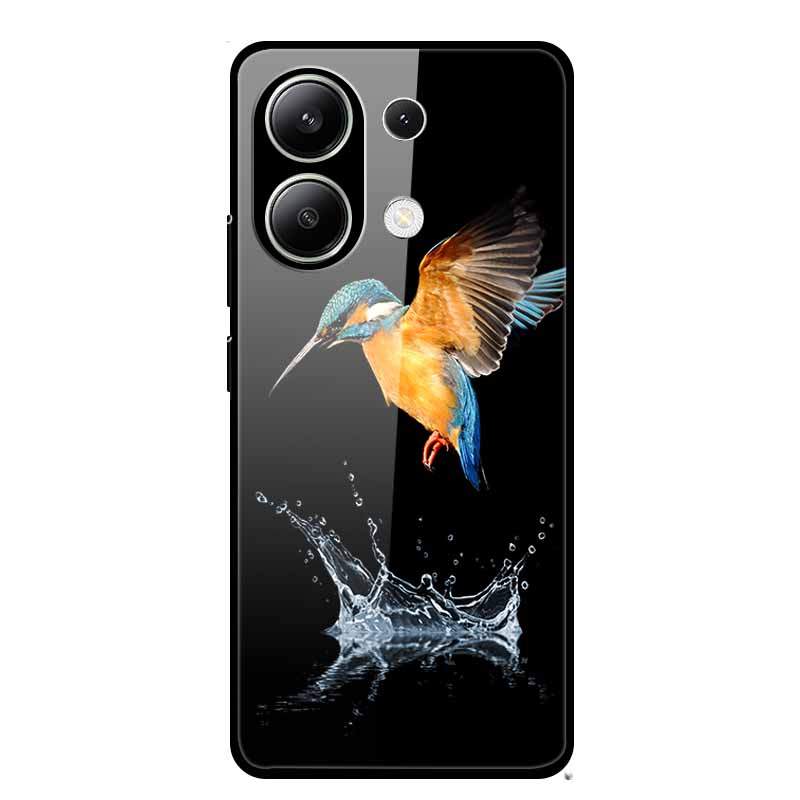 Glass Back Cover For Xiaomi Redmi Note 13 Case Note13 Pro Coque Hard Tempered Glass Case For Redmi Note 13 Pro Case Soft Bumper