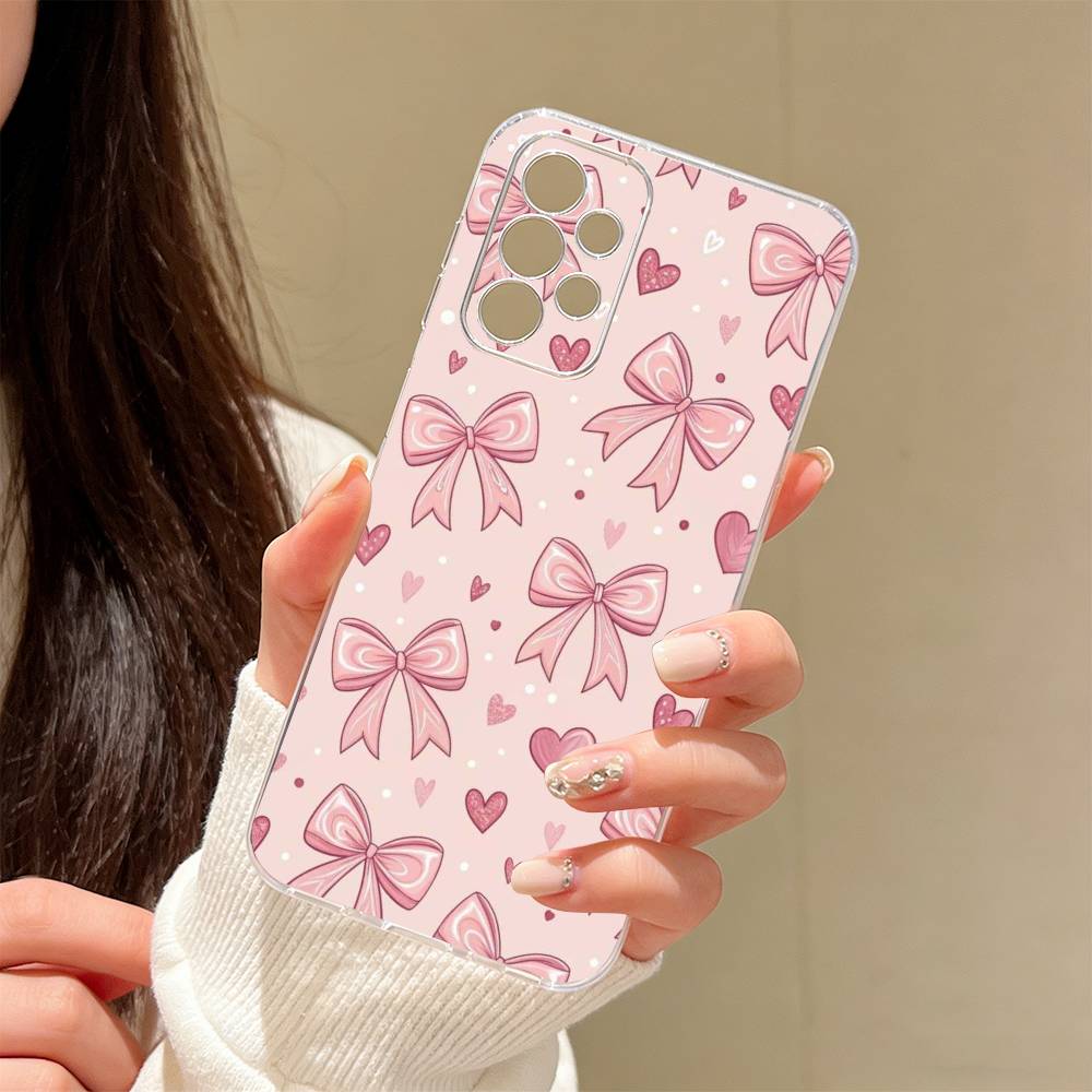 bowknot Phone Case For Samsung S25,S24,S21,S22,S23,S30,Ultra,S20,Plus,Fe Transparent Cover