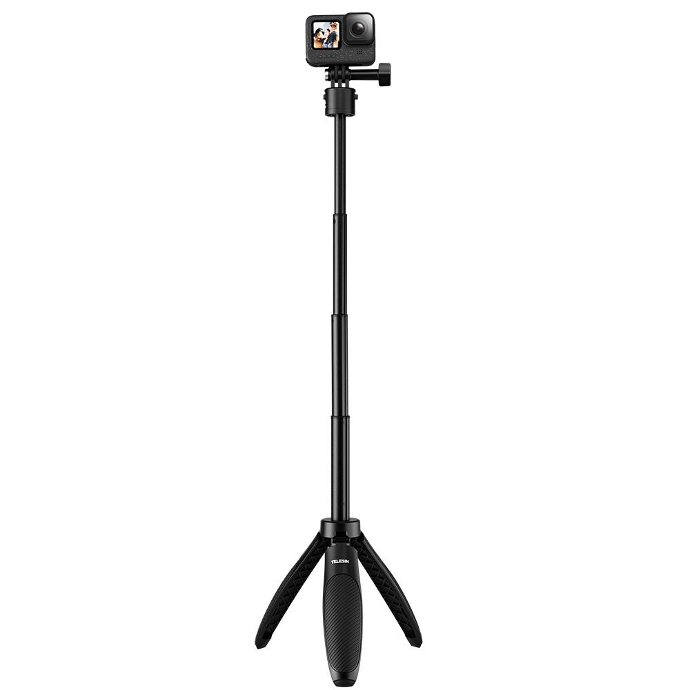 

TELESIN S1-MNP-02 Mini Selfie Stick Extendable Aluminum Pole Ergonomic Grip Camera Tripod Stand A
