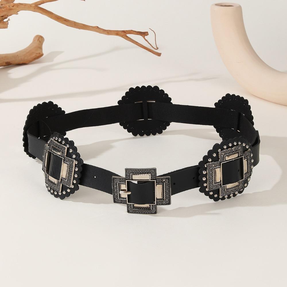 

Пояс из ПУ кожи в этническом стиле, ретро, западный, джинсовый пояс на талию, винтажный пояс Y2K, сценический Style 2