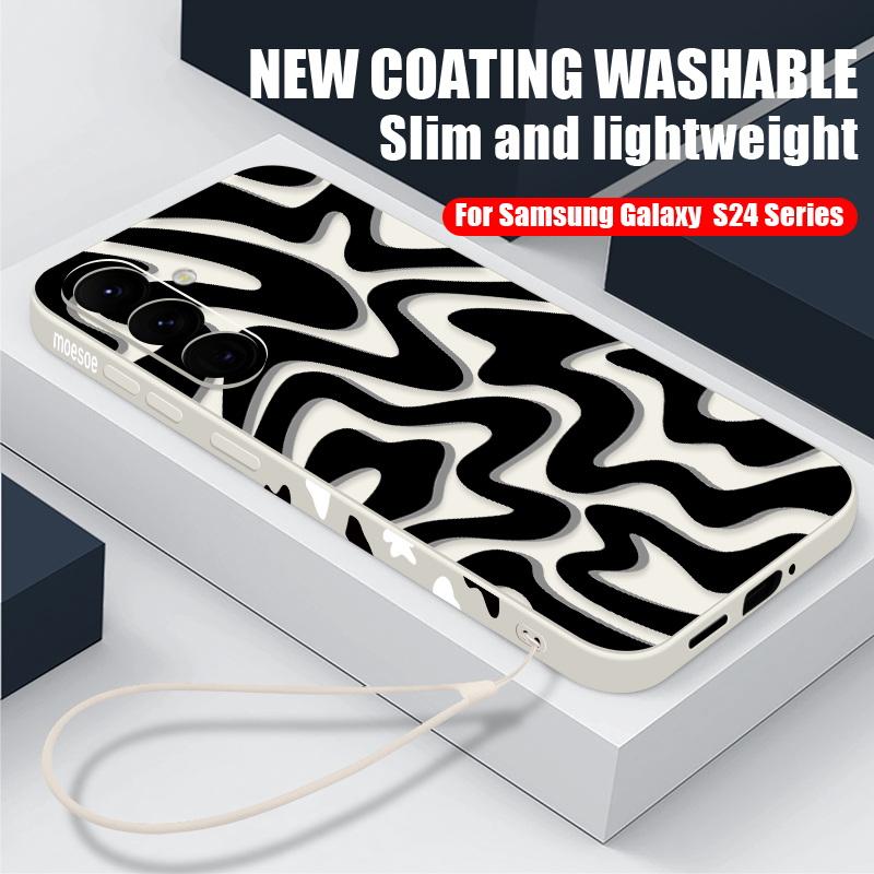 Für Samsung S24 S23 Ultra S22 S21 FE A54 A54 A52 A34 A14 A53 A71 A51 A72 Weiche TPU stoßfest Telefon Fall Mode Streifen Muster Abdeckung