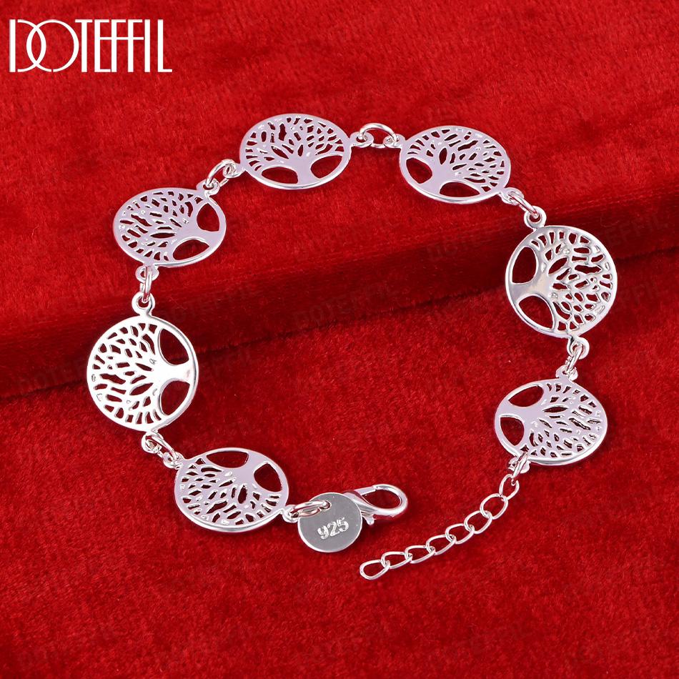 925 Sterling Silver Tree Bracelet Gift Fashion Wedding Jewelry