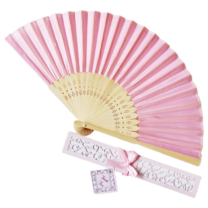 Folding Fan Silk Wedding Dance Hand Fan With Gift Box Party Favors