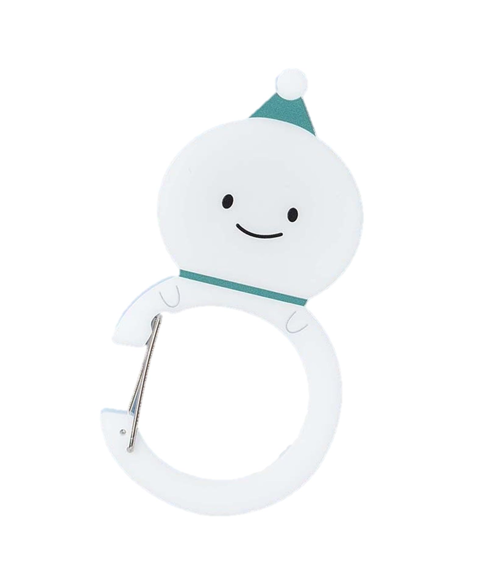Bleu Bleuet Friendly Rolling Snowman Carabiner Charm Keychain (Green)
