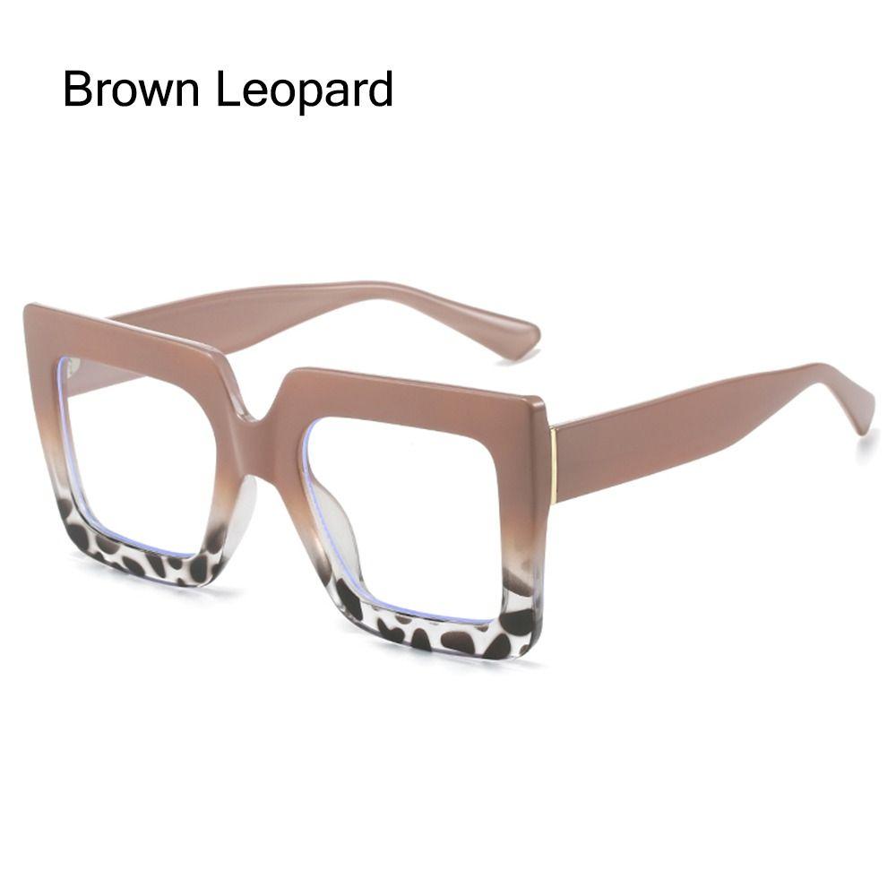 

Square Ladies Optical Glasses Frame Oversized Computer Eyewear Vintage Female Eyeglasses for Women Brown Leopard