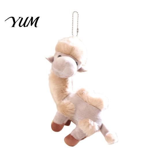 Simulation Camel Decoration Plush Bag Charm, Stuffed Pendant with Bead Animal Keychain Chain, Plushie Backpack Handbags Purse Hanging
