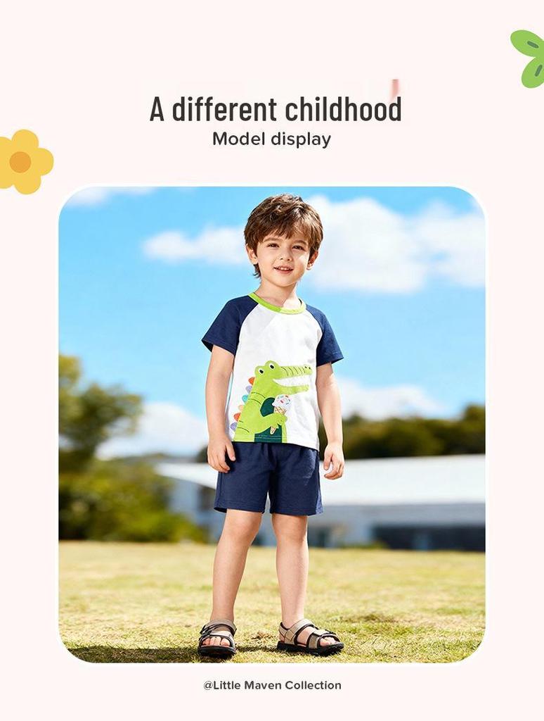 Little Maven Sommer Cartoon Kurzarm-Set für Kinder
