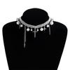 Fashion Elegant White Pearl Collar Choker Necklace For Women Beaded Handmade Wedding Banquet Night Club Necklace Vintage Jewelry