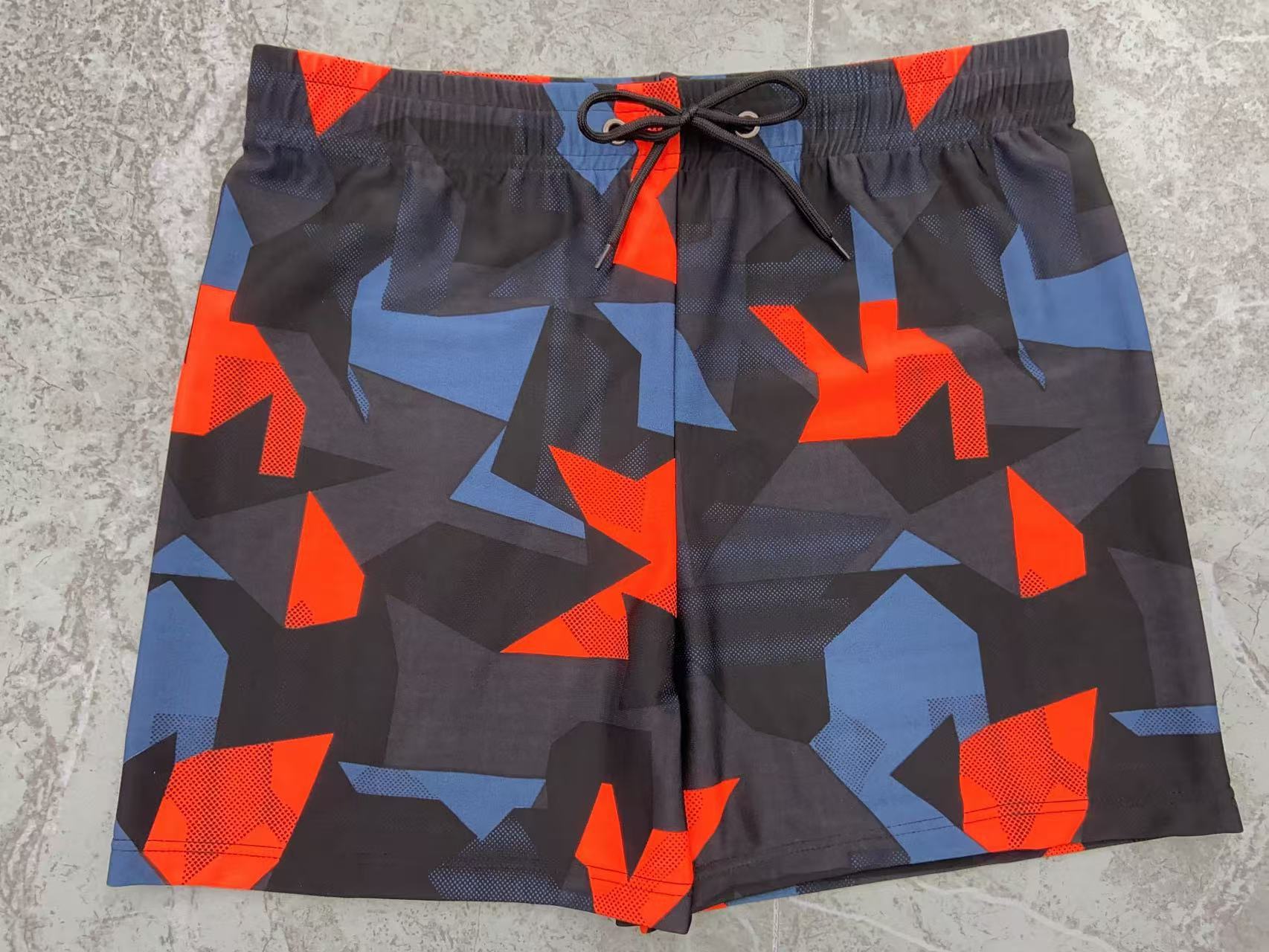 

Мужские купальники больших размеров для отпуска на горячую весну, удобные и дышащие купальники с плоскими углами и принтом XL оранжевый